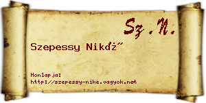 Szepessy Niké névjegykártya